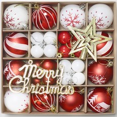 Haru Gonggan 太空聖誕樹裝飾品紅色 46 件套, 混合顏色