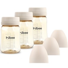 hibee 嬰兒奶瓶 無奶嘴, 沙米色, 170ml, 3個