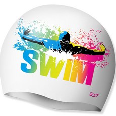 SD7 矽膠 Swim Butterfly 泳帽, 白色(SGL-CA30), 1個