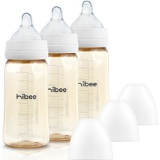 Hibee 嬰兒奶瓶組 含奶嘴, 白色, 270ml, 3入