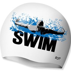 SD7 Swim Butterfly 泳帽, 白色(SGL-CA307), 1個