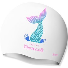 SD7 矽膠美人魚2泳帽 SGL-CA341, 白色(SGL-CA341)
