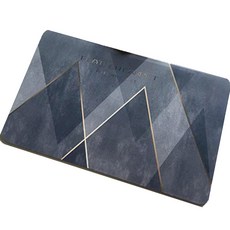 클로벳 심플 라인 인테리어 고무 욕실 발매트, 골드라인 그레이