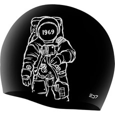 SD7 矽膠阿波羅1969泳帽 SGL-CA337, 黑色, 1個