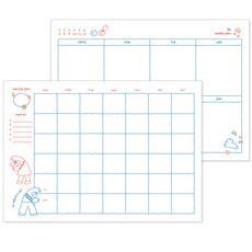 Monolike OLLYMOLLY 繪圖計畫本 月計畫 + 週計畫 A套組, 混合色, 1個