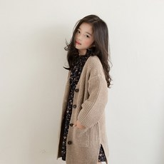 女童Emma長版針織開襟衫 CCV72GNT146