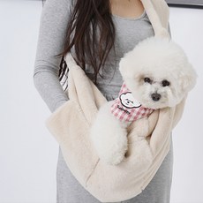 改過遷善 寵物冬季Caso斜背包, 粉彩米色