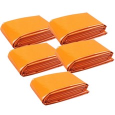 Mondeuspot 鋁箔保暖毯睡袋 90x200cm JNH820, 5個, 橘色