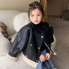 女童款裸色毛呢夾克 CCV72GJK86