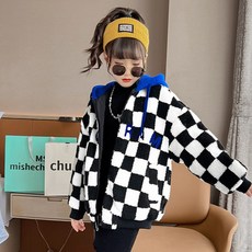 童款Sally棋盤格毛絨外套 CCV72GJP109