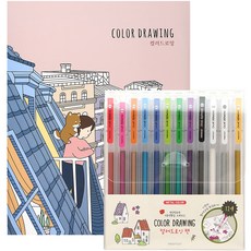 PINKFOOT 12000 Boriya Nuna-ya 彩色繪圖 + 13000 彩色繪圖筆 12色組, 混合色, 1套
