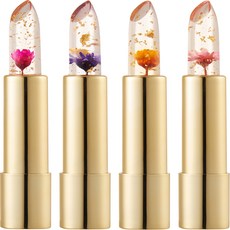 Kailijumei 花朵唇膏4件組, 果粒橙 + 夢幻紫 + 芭比粉 + 火焰紅, 1個