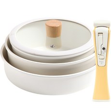 Chef Line Induction Pennyah陶瓷IH多用途把手 5件組, 5種煎鍋, 象牙白