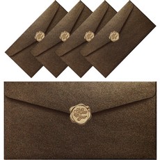 YOUNG ART Cherish 火漆印章感謝零用錢信封, 深棕色, 5個