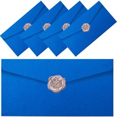 YOUNG ART Cherish 火漆印章感謝零用錢信封, 藍色, 5個
