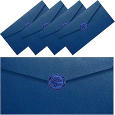 YOUNG ART Cherish 火漆印章感謝零用錢信封, 海軍藍, 5個