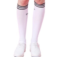 Urban Flex 線條點綴高筒過膝高爾夫長襪, 白色, 1個