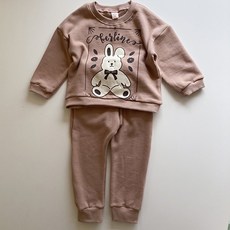 Neul兒童款兔子印染長袖上下套裝