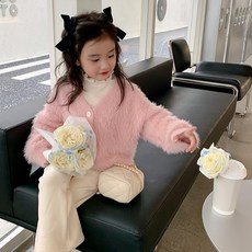 여아용 알파카 니트 가디건 CCV73GNT241