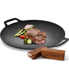 WAGENSTEIGER IH電磁爐塗層烤盤 黑色 + 木質把手 2入, 36cm, 1套