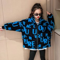 女童款彩色圖案毛絨外套 CCV72GJP106