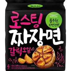 풀무원 로스팅 짜장면 갈릭오일 105g, 4개