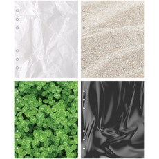 wannathis A6寬版紋理混合6孔活頁手帳補充內頁4件組, 1套