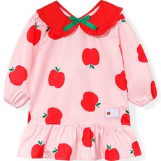 오즈키즈 여아용 빨간사과 미술가운 앞치마