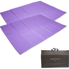 COMMANDO 中型折疊壓花露營墊 2p + 雙層收納袋組合, 紫色