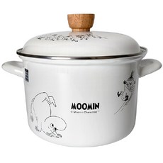 嚕嚕米系列陶瓷燉煮鍋 電磁爐適用, 22厘米, 白色