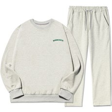 엔에스디 남성용 미네소타 스몰로고 기모 맨투맨 트레이닝복 상하의 세트