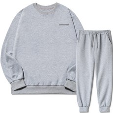 코지레이먼트 남성용 몽고메리 스몰로고 기모 맨투맨 + 조거 팬츠 세트