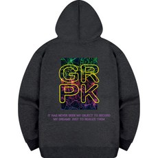 그라픽 남성용 옐로우라인 기모 후드집업 PHA_0017