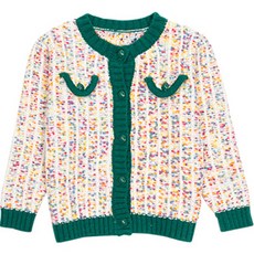 女童款JJ粗花呢針織開襟衫 CCV72GNT82