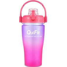 Qufit 健身Tritan彩虹搖搖杯 Q11, 玫瑰色, 1L