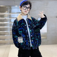 男孩補丁毛皮領牛仔夾克 CCV72BJK137