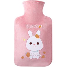 Quardi 保溫熱水袋 暖手寶 兔子 粉紅色 2000ml, 1個