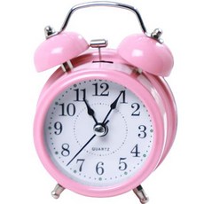 Celliving 喚醒鬧鐘 高音量 靜音 門燈 桌鐘, 粉紅色