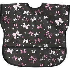 Plie 防水短袖圍兜, 1入, 29 Black Pink Ribbon