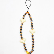 워너프 비즈 러블리 휴대폰 스트랩, 하트 오렌지, 1개