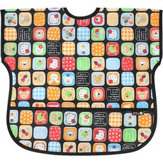 플리에 유아용 NEW 방수 반팔 턱받이, 28 블랙키티, 1매, 1개