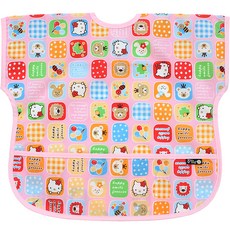 플리에 유아용 NEW 방수 반팔 턱받이, 52 핑크키티, 1매, 1개