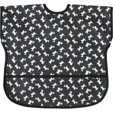 플리에 유아용 NEW 방수 반팔 턱받이, 24 블랙화이트강아지, 1매, 1개