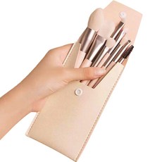 심플리앤 프리미엄 브러쉬 8종 파우치 세트 파스텔톤, 1개, 라이트베이지