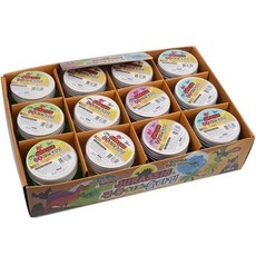 恐龍起司史萊姆 4種*3入組, 1套, 透明、綠色、淺藍、藍色