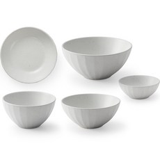 광주요 국산 미각 색시리즈 1인 식기세트 5p, 백색, 식기 5종, 1세트