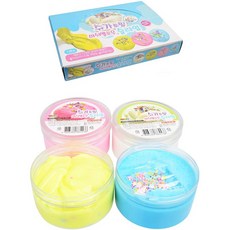2500糖質裝飾棉花糖史萊姆 4種*3入組, 白色、黃色、藍色、粉色