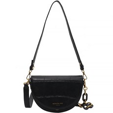 지앤와이 가죽 반달 크로스 숄더백