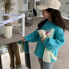 AmbbKids 女童細麻花麻花針織CCV73GNT223