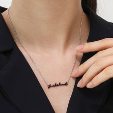 로이드 여성용 블랙 플레이팅 레터링 목걸이 LLNS21303S